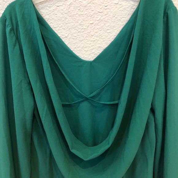 Green Chiffon Blouse - Picture 3 of 3
